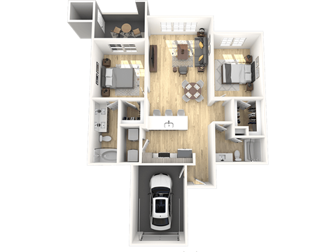 The Laurel B2G Two Bedroom Two Bathroom Floor Plan